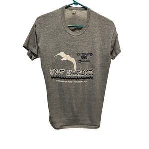 Vintage 1981 Cow Harbor 10K Run T-Shirt Single LStitch Citibank Converse NY Tee